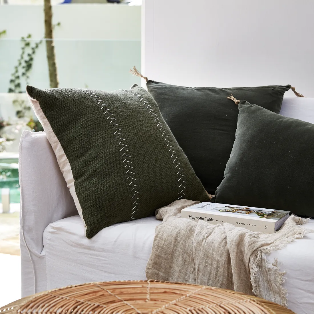 Urban Oasis Ava Square Cushion Thyme