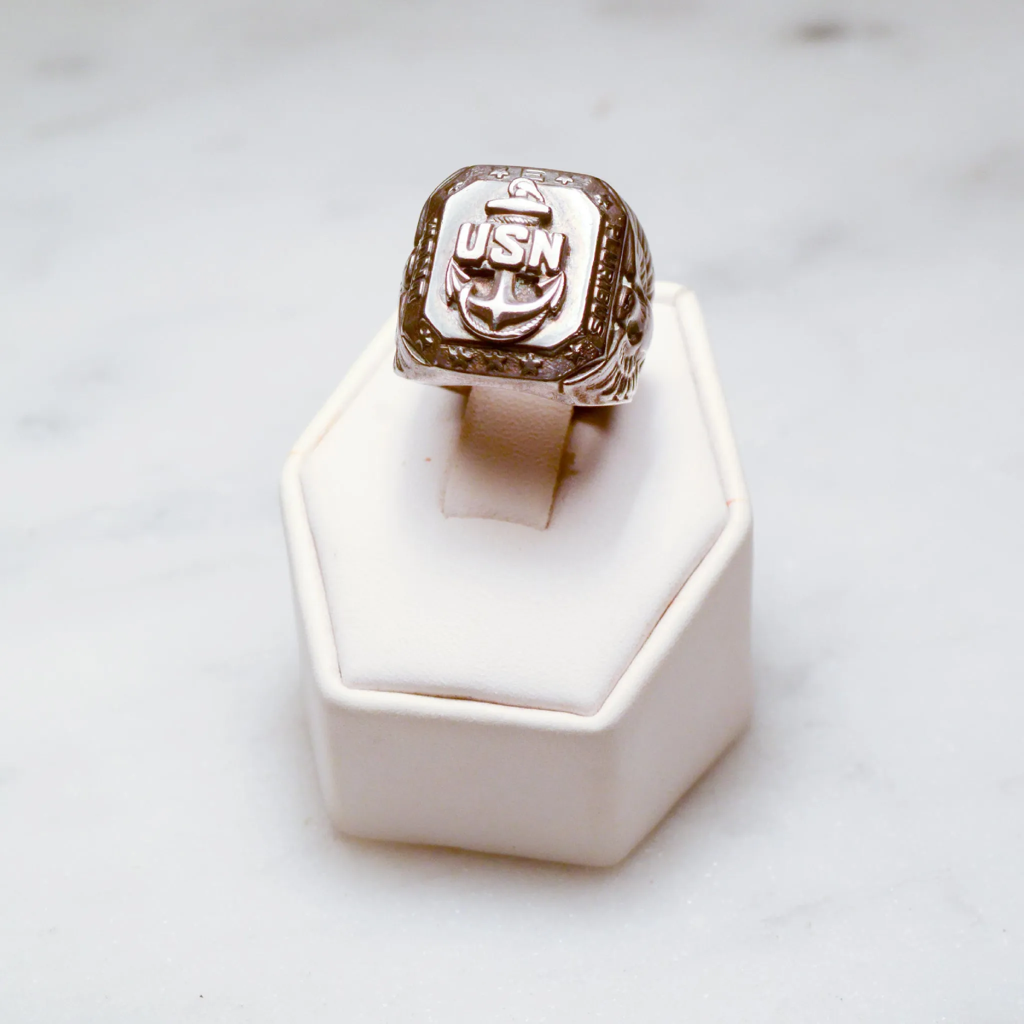 USN Sterling Silver Signet Ring