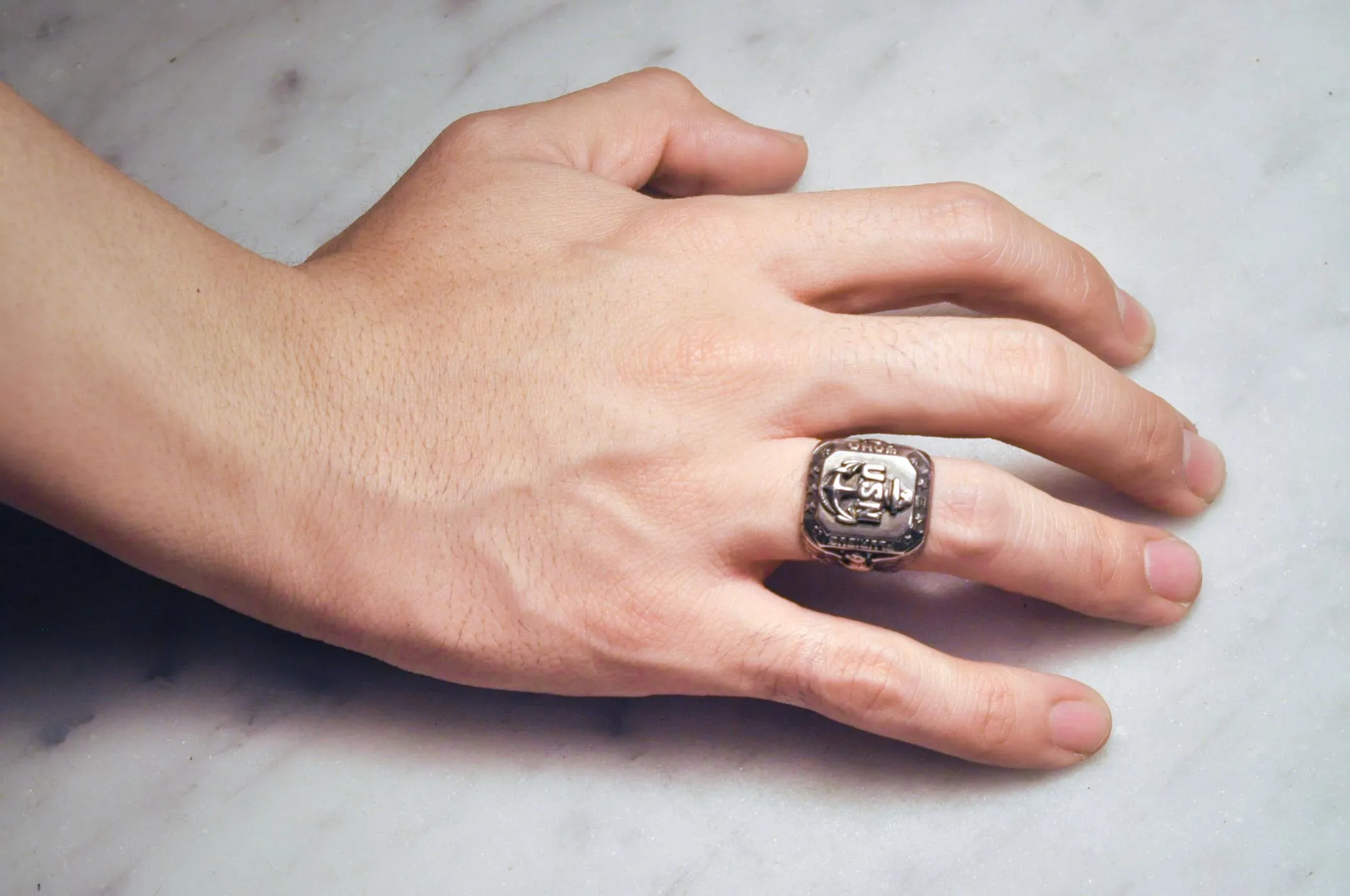USN Sterling Silver Signet Ring