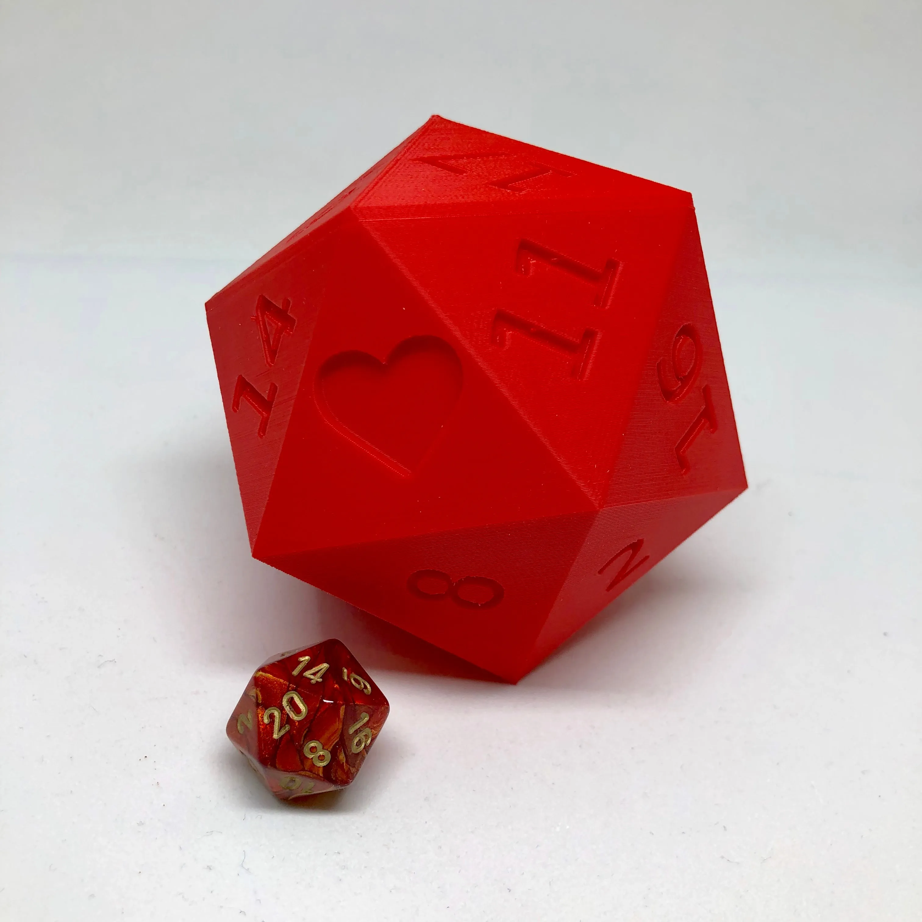 Valentine Edition d20 Heart Dice Case - Gift Box Storage Container - Large Fits 13 d6