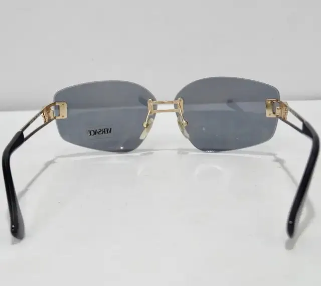 Versace 1990s Blue and Gold Sunglasses