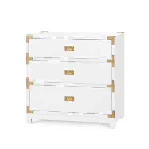 Victoria 3-Drawer Side Table / Gloss White