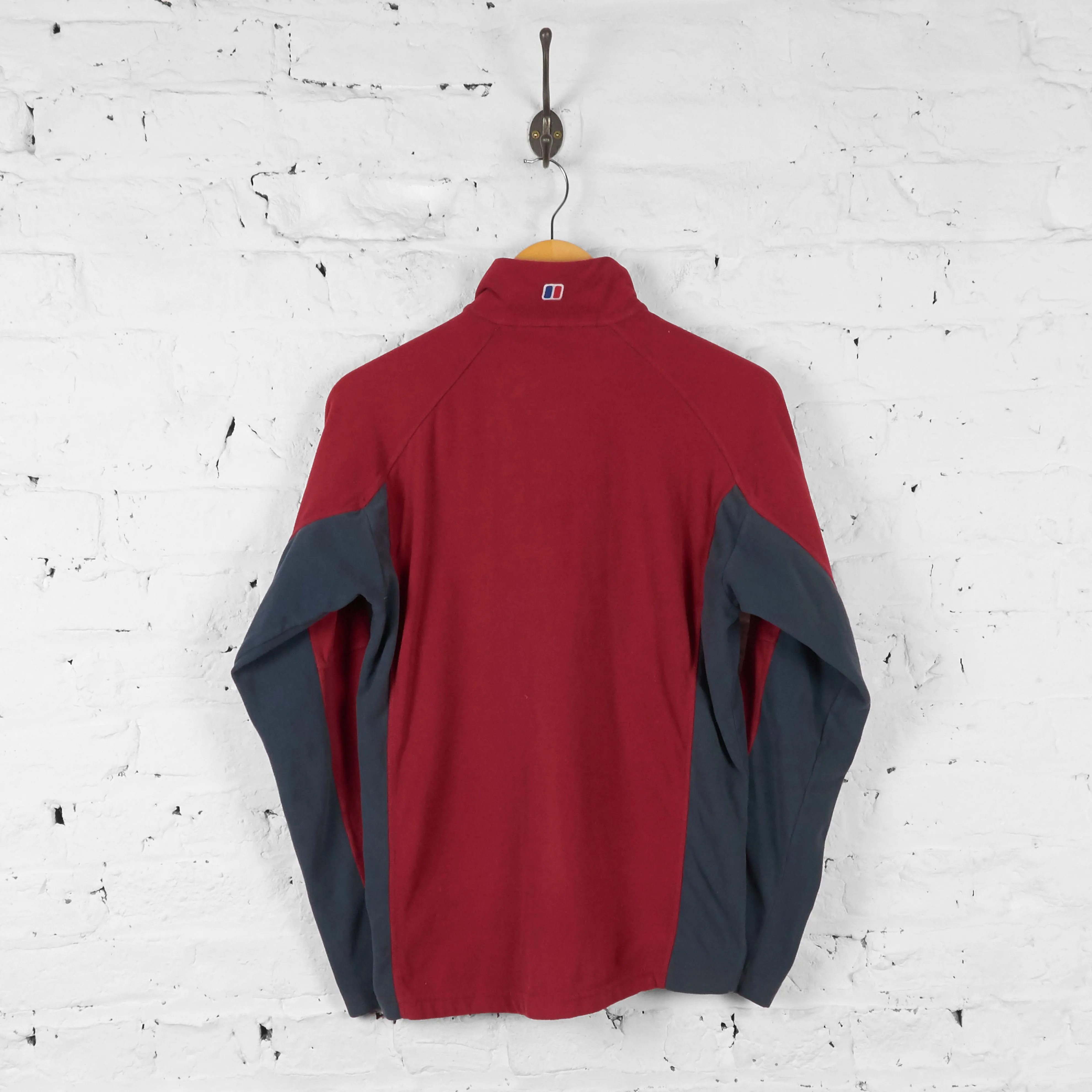Vintage 1/4 Zip Up Berghaus Fleece - Red/Grey - M