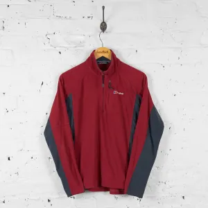 Vintage 1/4 Zip Up Berghaus Fleece - Red/Grey - M