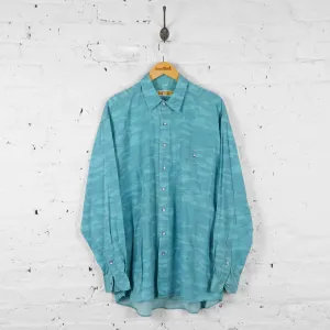 Vintage Abstract Texture Party Shirt - Blue - XL