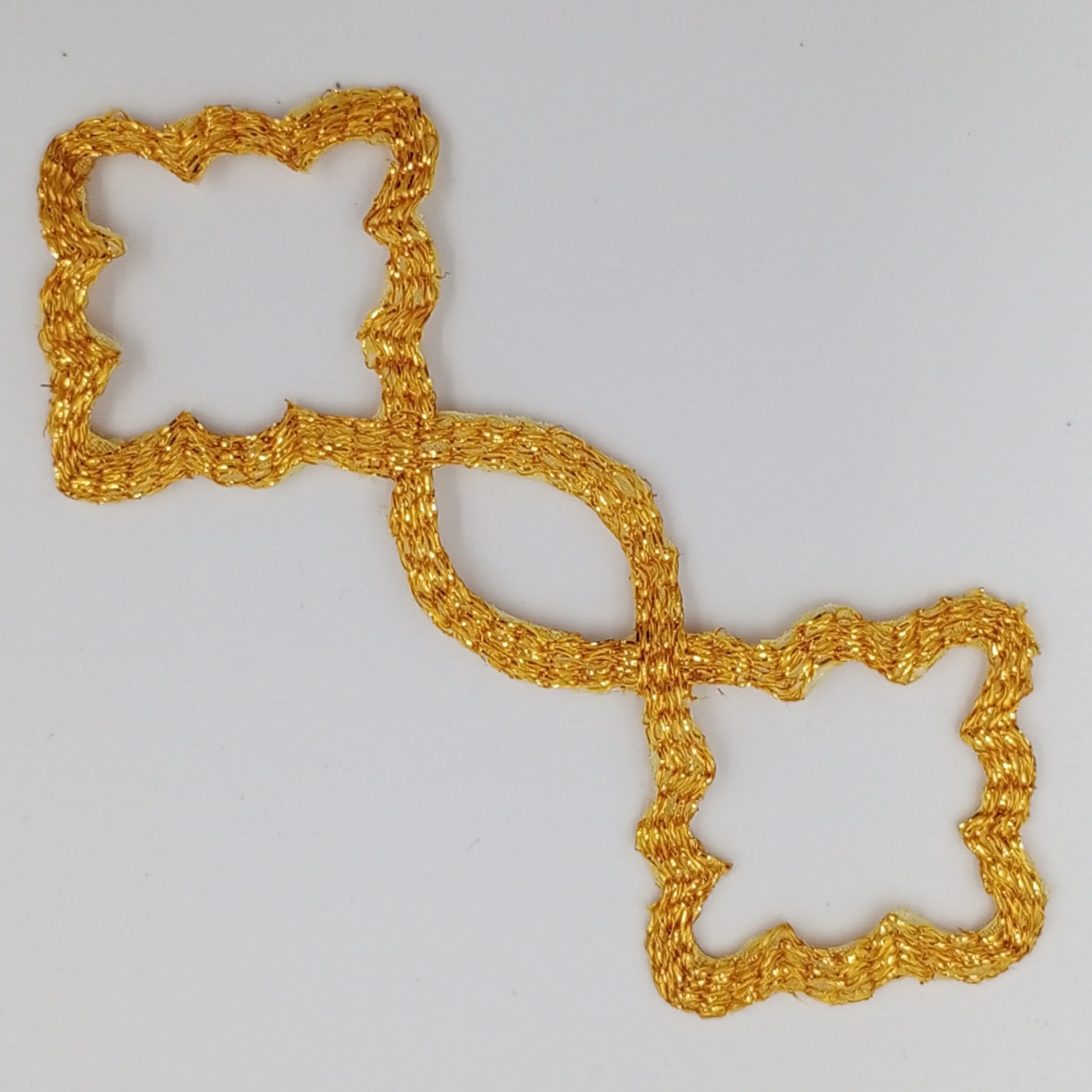 VINTAGE Badge Patches metallic gold Embroidered Appliques #769