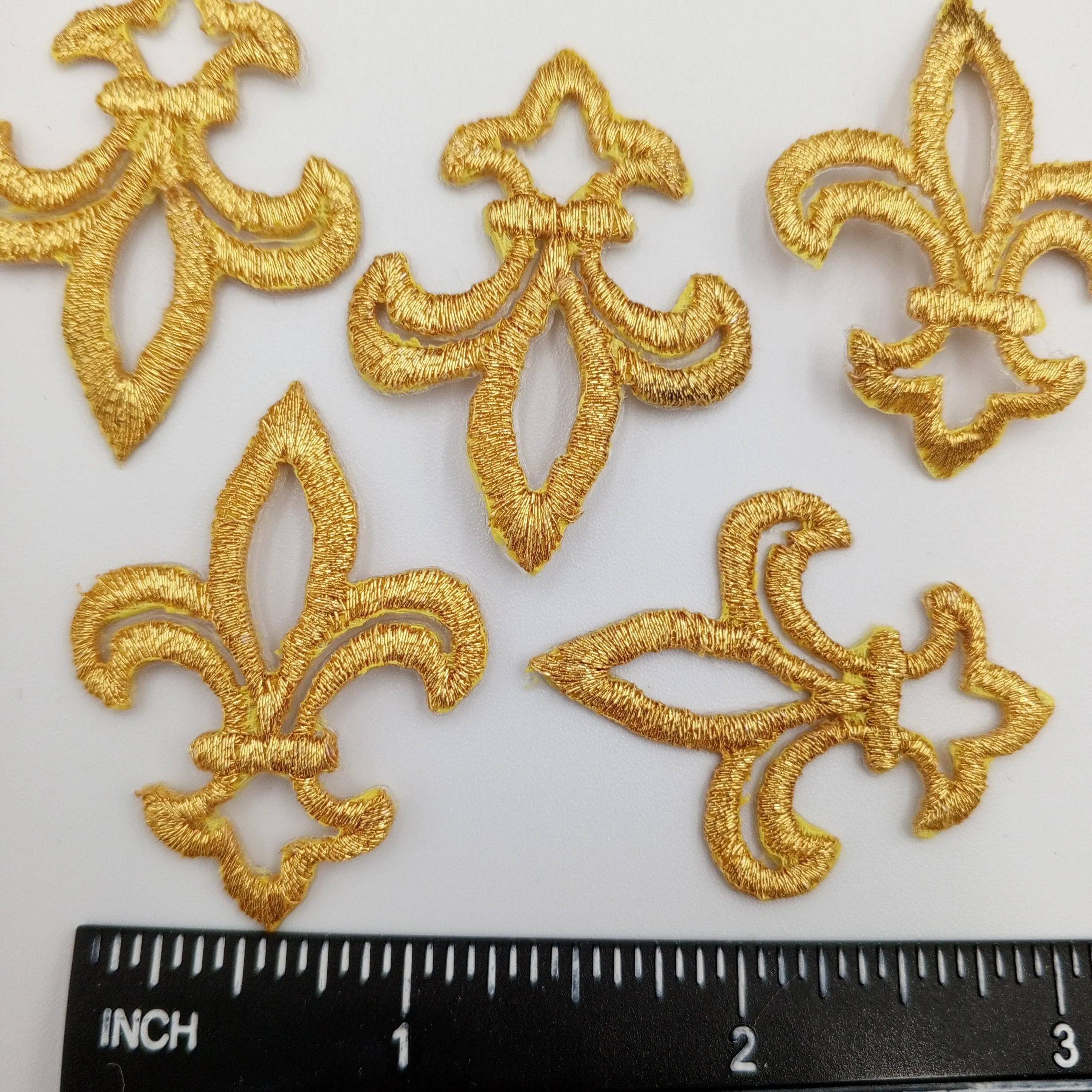VINTAGE Badge Patches metallic gold  Embroidered Appliques #773