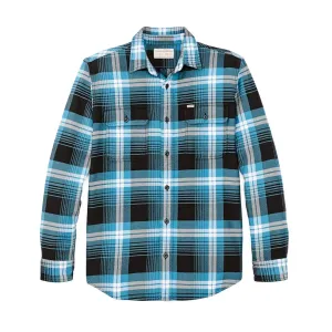 Vintage Flannel Work Shirt | Blue Black Multi Plaid