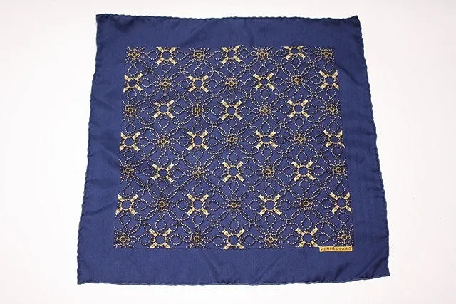 Vintage HERMES Equestrian Print Pocket Scarf