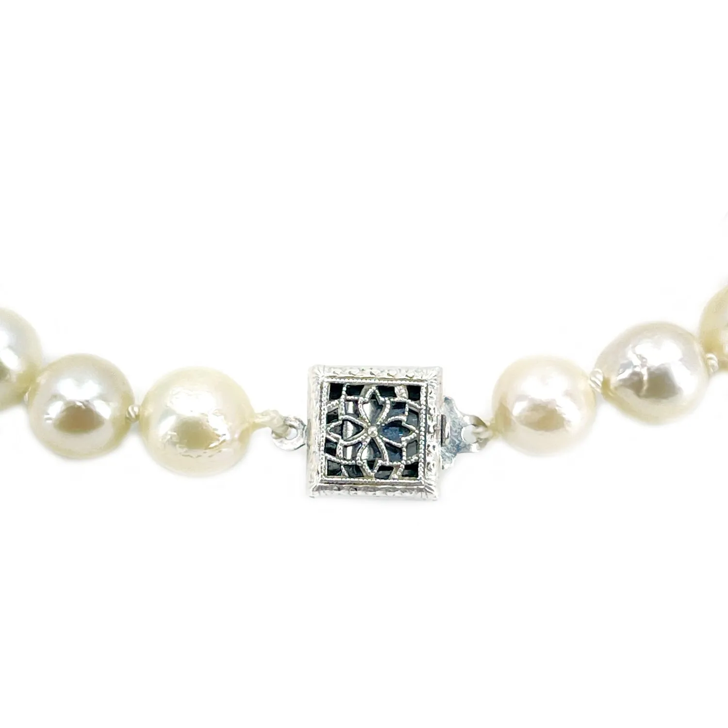 Vintage Japanese Baroque Saltwater Akoya Cultured Pearl Bracelet- Sterling Silver