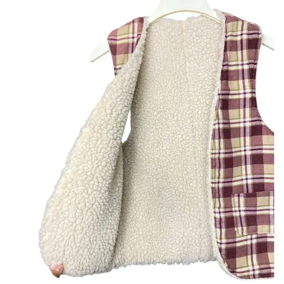 Vintage open plaids vest size XS/S