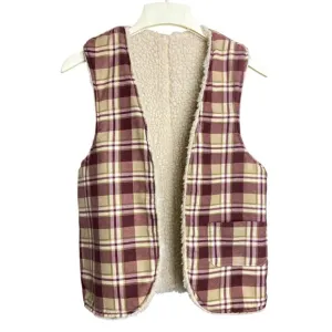 Vintage open plaids vest size XS/S