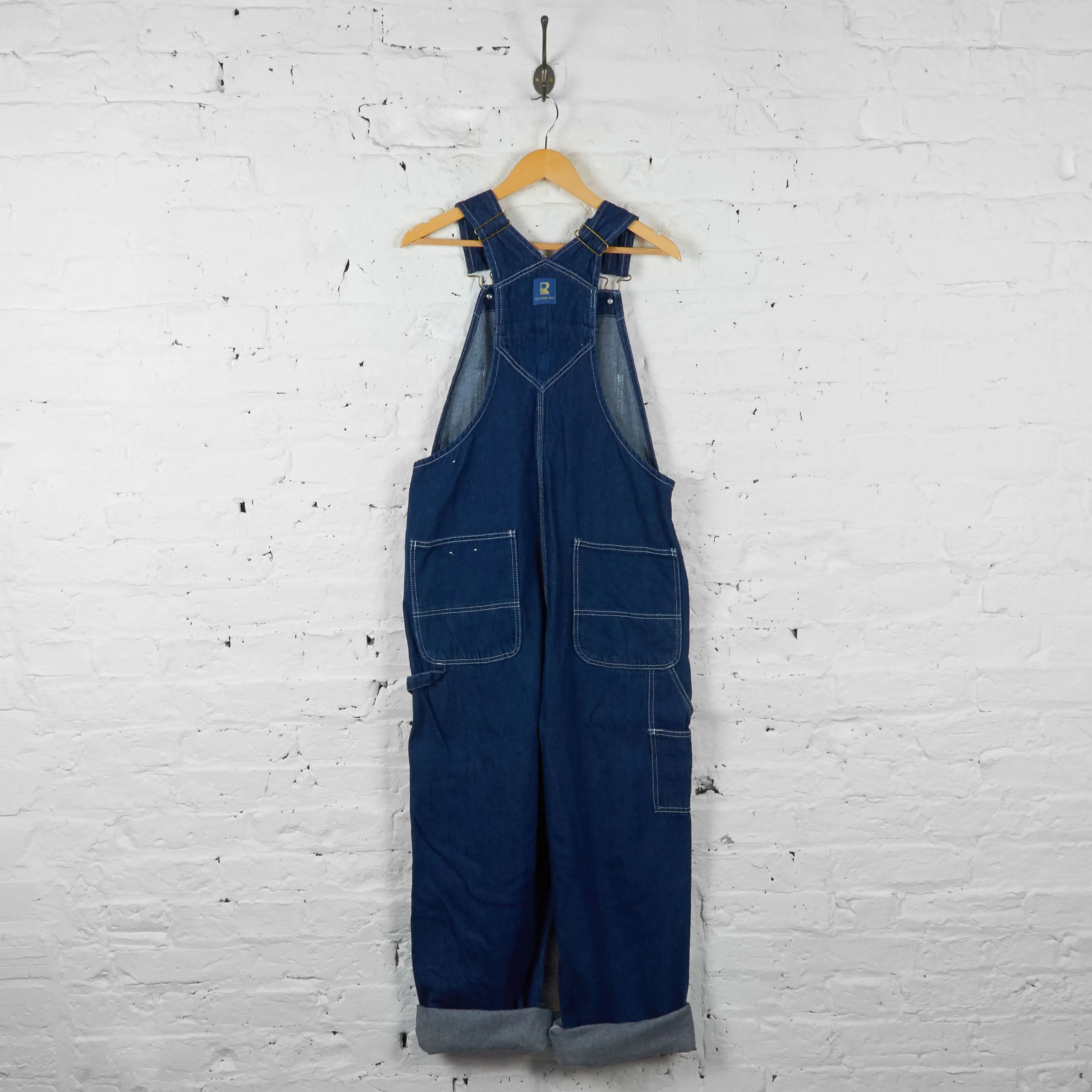 Vintage Workwear Dungarees - Blue - XL