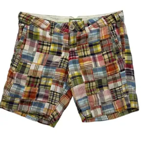 VTG Y2K American Eagle Bermuda Shorts Madras Plaid Patchwork Boho Womens 8
