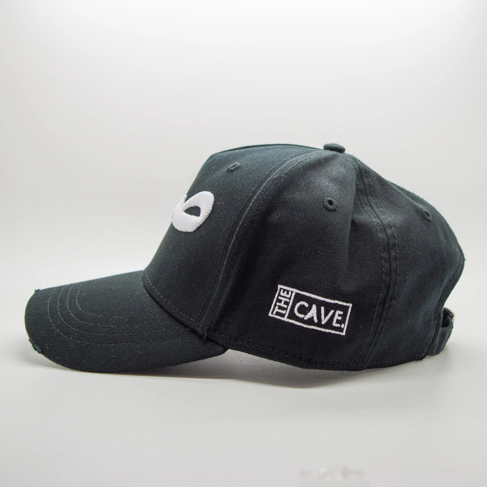White on Black Sabr [Patience] Distressed Arabic Cap