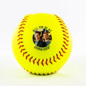 Will You Be My? Photo, Printed Softball