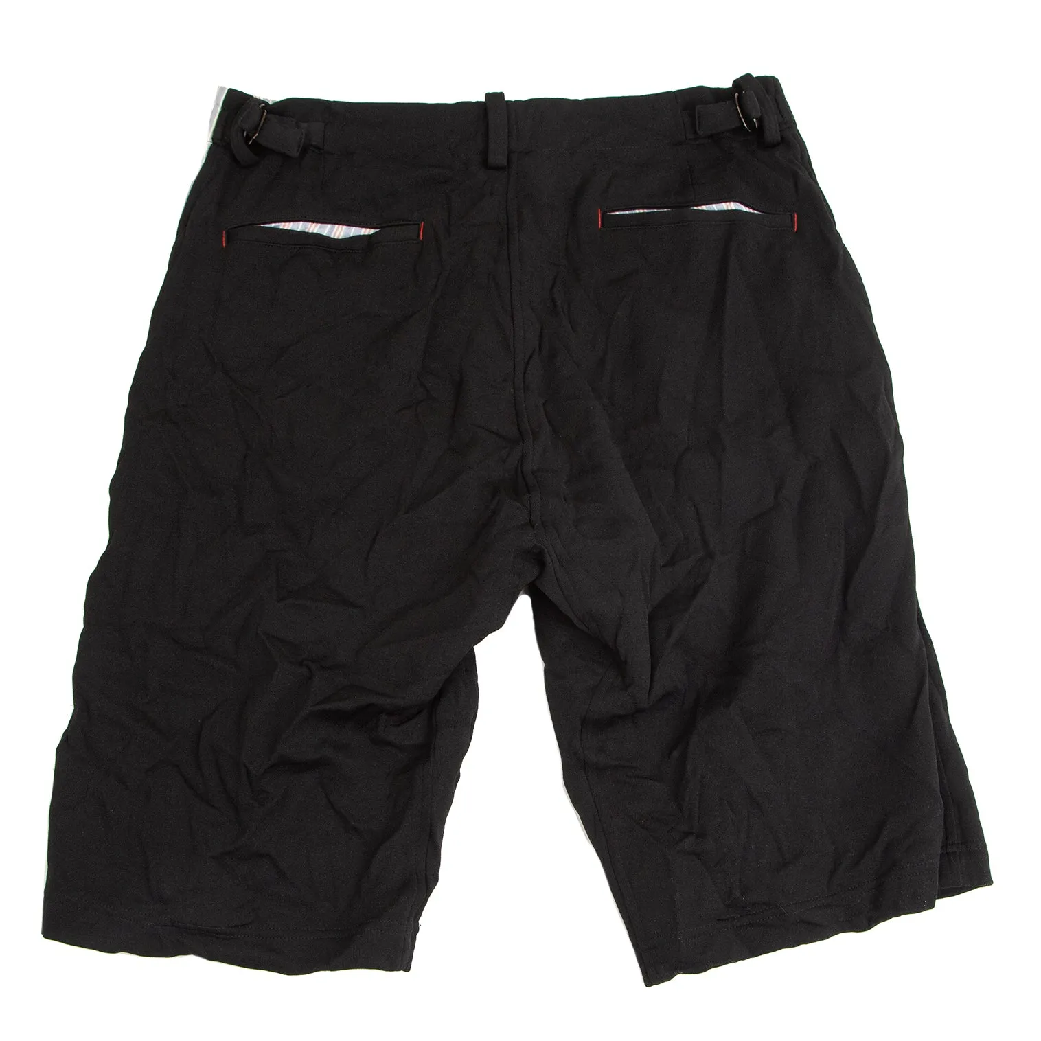YOHJI YAMAMOTO JAPAN. Y's Striped Pocket Black Wrinkle Half Pants